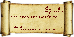 Szekeres Annunciáta névjegykártya